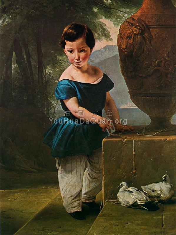 Portrait of Don Giulio Vigoni as a Child - 弗朗切斯科·海兹